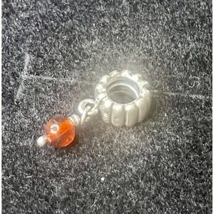 Pandora Sterling Silver Amber November Birthstone Dangle Charm 790166R - Retired